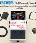 Chromatic Tuner Pedal Bundle With High Brightness LED Meter Accu Pitch Sign Guitar And Bass Modes Accurate To Within One Cent