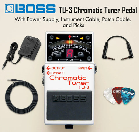 Chromatic Tuner Pedal Bundle With High Brightness LED Meter Accu Pitch Sign Guitar And Bass Modes Accurate To Within One Cent
