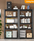 Beefy Heavy Duty Five Tier Steel Storage Shelving Unit With 600 Lb Per Shelf Capacity, Built For Garage And Warehouse Use, 72 Inch High, 35 Inch Wide, 16 Inch Deep, Industrial Metal Shelves Built To Last in living room with books and bins