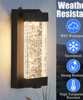 Black Wall Sconce With K9 Crystal Bubble And Dusk To Dawn Sensor Exterior LED Wall Mount Lantern, showcased weather-resistant features