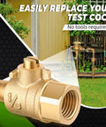 Two Pack 1/8 Inch Male To 1/4 Inch Female Test Cock Kit With Brass Body And PTFE Sealant Tape Leak Proof Backflow Valve For Sprinkler Backflow Preventer 1/4 Inch Female Connector