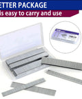Pro Level 18 Gauge Narrow Crown Staples And Brad Nails Assortment Kit 4200 Pieces in a clear storage case with steel staples.