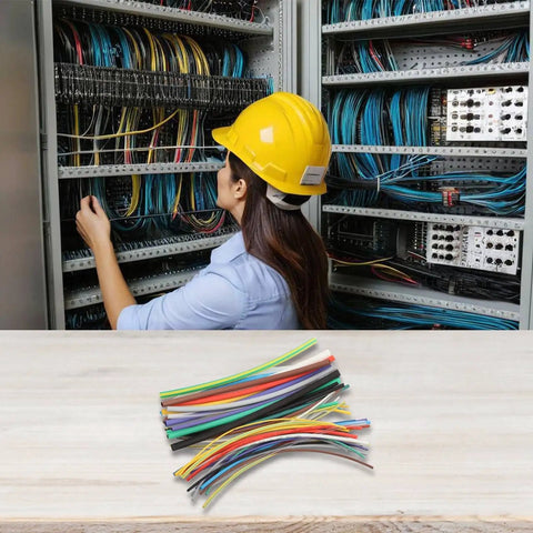 Heavy Duty Heat Shrink Tubing Kit With 55 Pieces Polyolefin Wire Sleeving For Electrical Projects Featuring 2 To 1 Shrink Ratio Waterproof Seal Keeps Connections Secure High Temp Rated Working Like A Boss Protect Wiring From Damage Everywhere, assorted wire sleeves