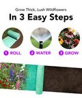 Easy Grow Wildflower Seed Mat Delivers 40 Sq Ft Of Annual And Perennial Mix On Eco Friendly Bio Fabric for planting and blooming.
