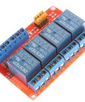 4 Channel Relay Module With Optocoupler Isolation And High Low Level Trigger, Compatible With 5V 12V Or 24V Control Signals, Supports AC 250V 10A