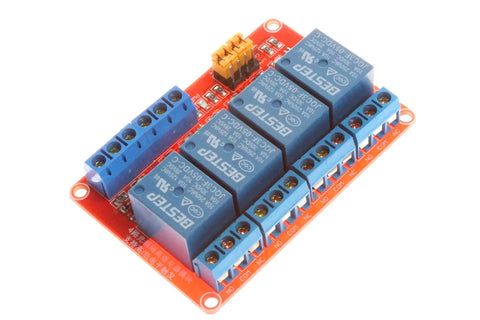 4 Channel Relay Module With Optocoupler Isolation And High Low Level Trigger, Compatible With 5V 12V Or 24V Control Signals, Supports AC 250V 10A