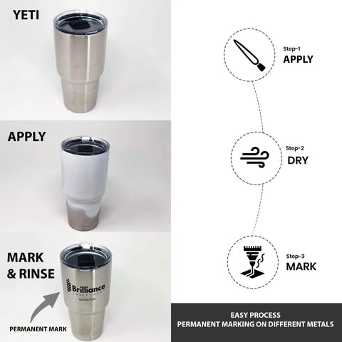 50 Grams Black Metal Marking Powder With Foam Brush For Fiber YAG And CO2 Laser Engravers Pro Grade Permanent High Contrast Metal Engraving Kit For Aluminum Stainless Steel Brass Copper Pewter