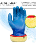 Close-up of Temres 282 Waterproof Insulated Winter Work Gloves showing thermal fleece liner and breathable polyurethane coating.