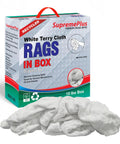 Recycled White Terry Cloth Rags 10 Lb Box High Absorbency Shop Towels For Home Garage Industrial Cleaning Bulk Rag Pack