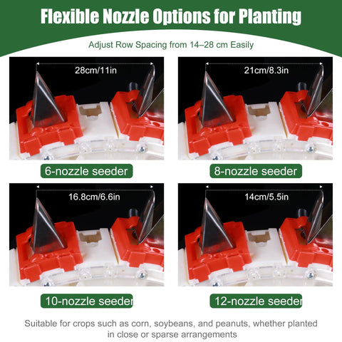 Flexible nozzle options on Hand Push Seeder For Sowing Various Crops And Flowers In Farms And Gardens Manual Seed Planter