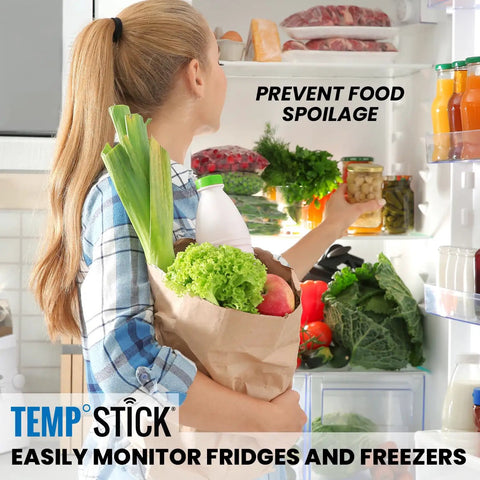 Woman using Remote WiFi Temperature And Humidity Sensor With Data Logger No Subscriptions Around The Clock Monitoring Alerts