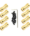 Befenybay 8pcs brass shaft coupling joints for 5mm motor shafts with screws; includes hex key.