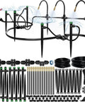 100ft Drip Irrigation System For Gardens With Pressure Optimized Watering Flow 15 360 Degree Atomizing Nozzles Kit contents