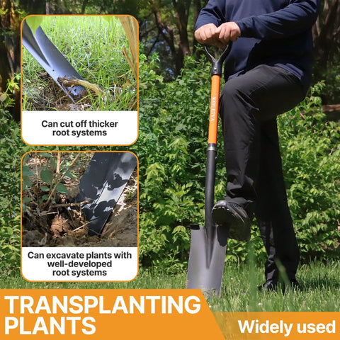 Heavy Duty 45 Inch Orange Fiberglass Handle Spade Shovel For Digging And Trenching In The Backyard Go To Beast Digging Tool