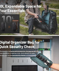 2-In-1 Roller Camera Backpack For Travel Photographers with 10L expandable space and digital organizer for security check