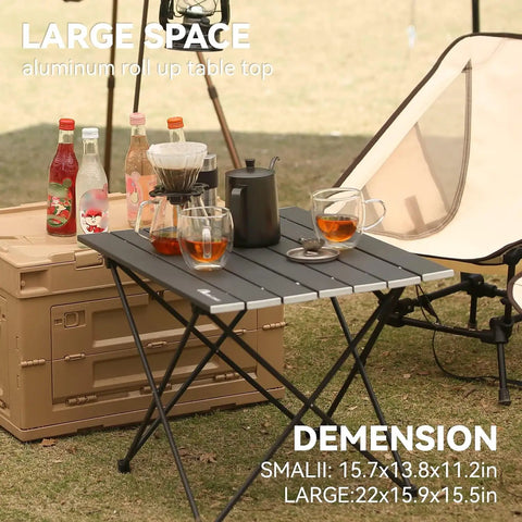 Ultralight Folding Camping Table With Carry Bag Portable For Outdoor Cooking And Picnics Camp Boat And Travel Black Small Size