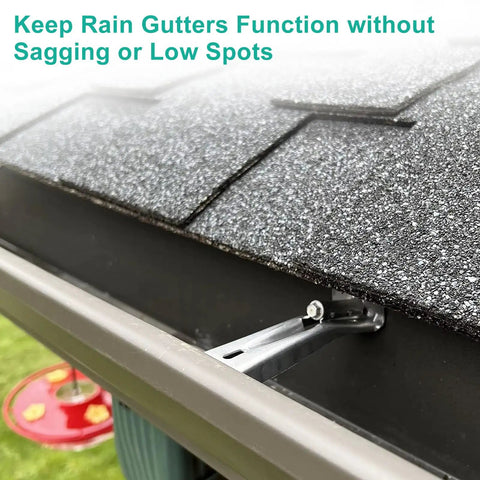 Tough As Nails 8 Pack 5 Inch Aluminum Gutter Hangers Heavy Duty Hidden Hooks With Pre Installed Galvanized Screws For Quick K Style Rain Gutter Repairs And Sagging Gutters Fix with shingles and installed hook