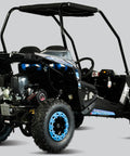 Cheetah 6 Youth Go Kart With 163cc 5.5HP Engine Electric Start Remote Kill Speed Governor 4 Point Safety Belt Pre Assembled Blue Edition
