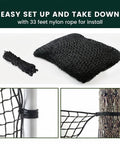 Golf Net For Hitting Practice 10 Ft To 50 Ft Adjustable Net With 33 Ft Hanging Rope setup with easy installation