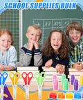 Back To School Essentials Kit 360 Pcs For Kids Featuring Pencil Top Erasers, Student Scissors, And Miniature Pencil Sharpeners