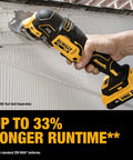Compact 20V Max Lithium Ion Battery Twin Pack 2.0Ah shown in use with cordless tool on textured surface.