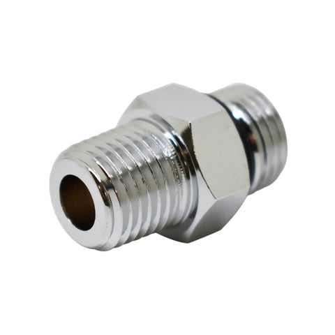 Diver 9/16-18 to 1/4 NPT Male Adapter, Silver - Heavy Duty Regulator and Hose Connector for Scuba Gear, Durable Aluminum Fitting, Easy Fit Underwater Use