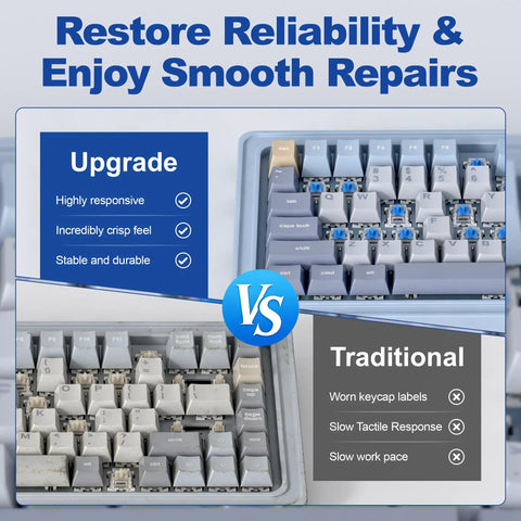 80 Count Blue Mechanical Keyboard Switches With 3 Pin Pre Lubricated Design For Smooth Quiet Gaming And Typing In A Dope DIY Build Pack That Delivers Consistent Keystrokes And Easy Installation. Blue MX-style switches in a keyboard upgrade comparison