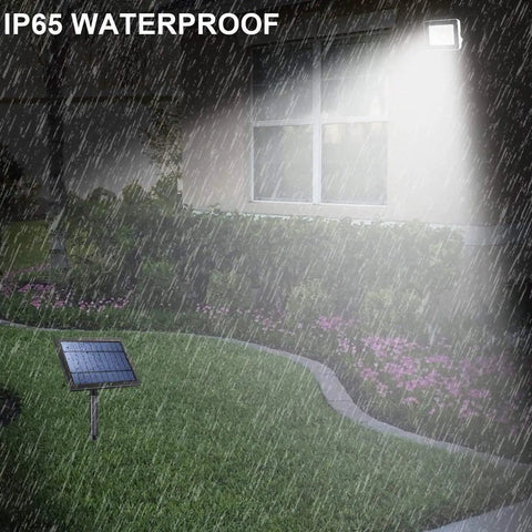 JUDYSSY Solar Floodlight Outdoor with 180° Angle Lighting Adjustable and Light Sensorremote Control Led Solar Garden Flood Light in rain