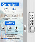 Image of MX920 Double Keypad Mechanical 14 Key Combination Lock on door by pool, showing lock features like keyless entry and convenience.