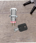 Solid Vending Machine Lock And Keys Replacement Kit For Drink Snack Soda Dispensers Plus Heavy Duty Keyed Cylinder Security Hardware on wood surface