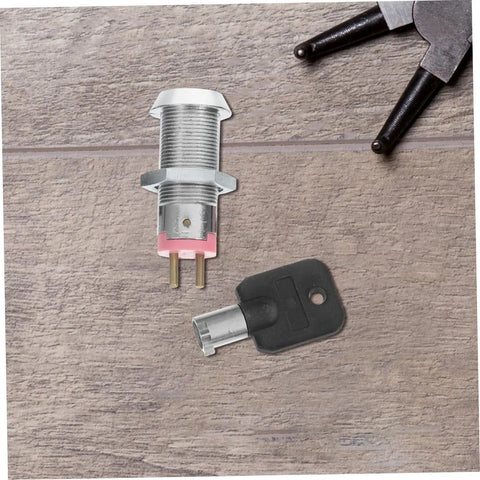Solid Vending Machine Lock And Keys Replacement Kit For Drink Snack Soda Dispensers Plus Heavy Duty Keyed Cylinder Security Hardware on wood surface