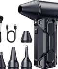Powerful High Speed 110000 RPM Electric Air Duster With Brushless Motor, accessories for PC, car, and home cleaning.