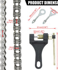 420 Chain With Mini Bike Chain Breaker Replacement dimensions, showing chain links, adjusters, and chain breaker.
