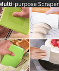 Dough Scraper and Bench Scraper Kitchen Tool Set in Stainless Steel for Sourdough Bread, Pizza, and Flat Top Griddles, multi-use.