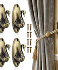 Totally Rad Vintage Swan Wall Hooks 4 Pack Bronze Coat Hooks Cottagecore Bath Home Decor Sweet Rustic Bird Shaped Hangers For Jackets Towels And Room Keys Hanging Everywhere, featuring swan design curtain holdbacks.