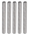 Five Three Sixteenth Inch By Two Inch Dowel Pins in Heat Treated Alloy Steel for Extra Hardness and Bright Finish, side view