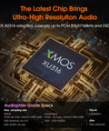 USB to Optical DAC Converter With XMOS XU316 Interface, DDC Reclocker, Optical Coaxial and HDMI I2S Outputs for Pristine Lossless Digital Audio From PC Mac Phone Raspberry Pi to DAC, Perfect for PS5 and Switch, U2PRO. XMOS XU316 chip graphic with high-res audio specs