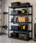 Heavy Duty 48 Inch Wide Garage Shelving Unit With 5 Tiers, Sturdy Metal Storage Shelves For Tools And Gear, Extra Large Steel Rack System For Easy Organization And Durable Garage Setup in garage