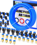 Blue Polyurethane Air Hose Kit 4mm Outer Diameter 2.5mm Inner Diameter 32 Meter 100 Foot Length with connectors and fittings.
