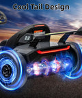 24V Electric Go Kart For Kids With 300W Motor, Drift And Sport Modes, big battery, rear view showing wheels and cool tail design