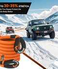 Kinetic Recovery Rope 1.26 Inch By 30 Ft Heavy Duty Offroad Snatch Strap Kit With 2 Soft Shackles 55000 Lb Breaking Strength
