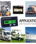 Heavy Duty Battery Capacity Indicator And Digital Voltage Monitor For 12V To 84V Systems with LCD Display in Various Applications