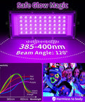 50W LED Black Lights With Switch And Plug Two Pack IP66 Waterproof For Indoor And Outdoor Glow Creates Realistic Fluorescent Effects With 385 To 400 Nanometer Light Party Ready Glow For Parties Venues And Home Rooms Up To 10x10 Feet., 50W black light panel with 50 LEDs