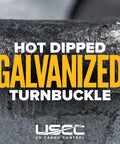 Close-up of Hot Dipped Galvanized Heavy Duty Turnbuckle, showcasing rugged texture for wire rope rigging and tensioning.
