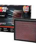 Diesel High Flow Lifetime Engine Air Filter For Ram 2500 3500 4500 5500 2013 Through 2024, product box and filter front view