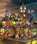 Dope Steampunk Train Station DIY Miniature House Kit With Victorian Fantasy Railtrack City Dollhouse Wood 3D Puzzle