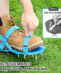 Fully Assembled Lawn Aerator Shoes With Adjustable Velcro Straps For Men And Women No Slip Ground Piercing Spikes On Boot