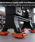 Four Piece Heavy Duty Machinery Skate Dolly With 360 Degree Rotation And PU Rollers For Moving Massive Industrial Equipment In Warehouse And Factory Settings, four-piece set
