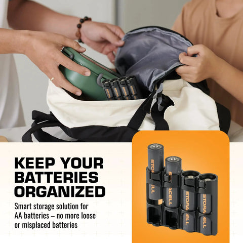 Keep Your Spare Aa Cells Square In This Compact Black Storage Caddy Delivering No Mess One Hand Dispensing Snug Terminal Guards Quick Load Easy Off Everyday Carry