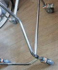 5 Inch Heavy Duty Castor Wheels With TPR Swivel Base, M12x30mm Threaded Stem, Dead Silent Roll, Floor Savers Rubber Tread, Set Of Four Industrial Casters visible on a cart frame.